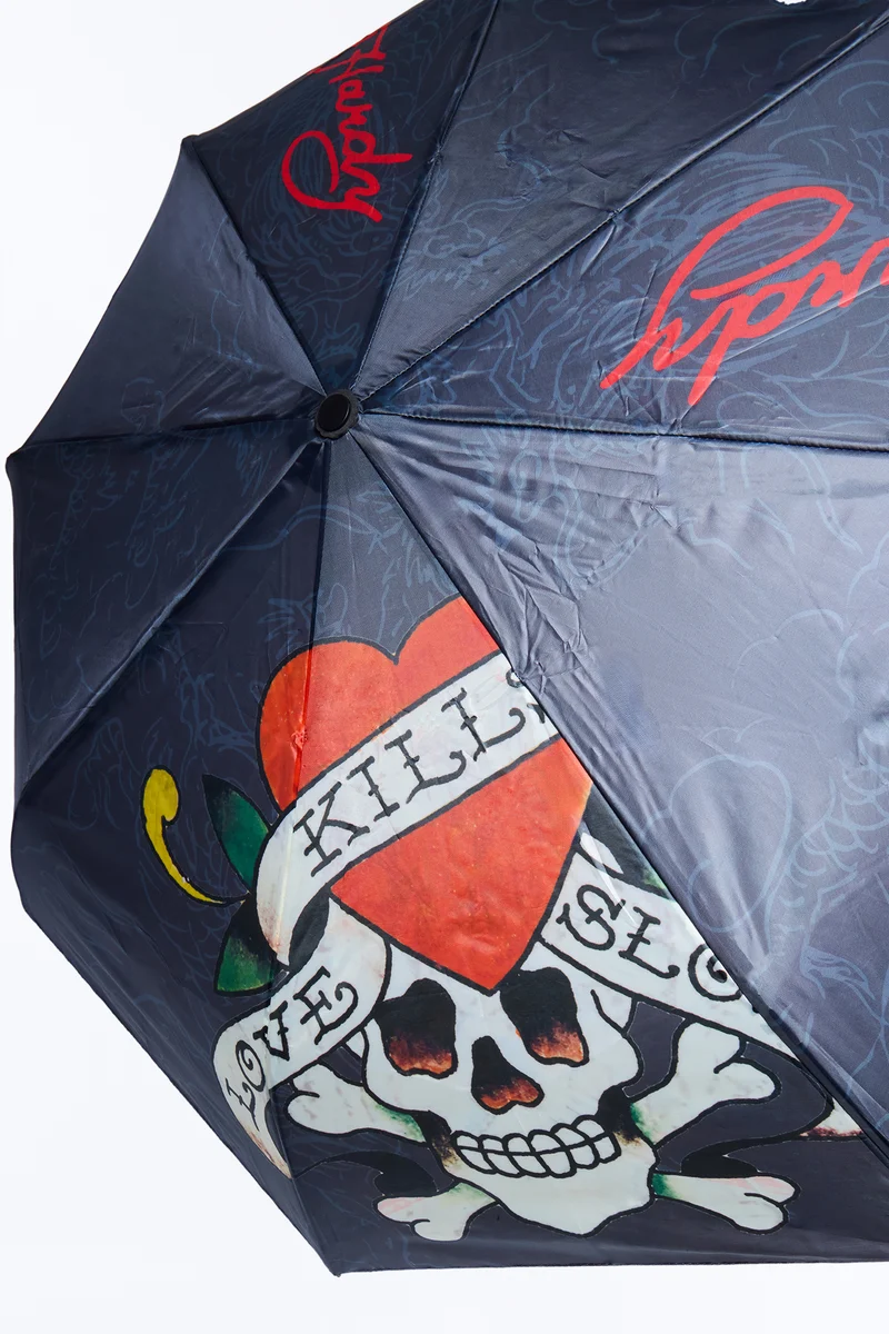 Ed Hardy Love Skull Umbrella - Black
