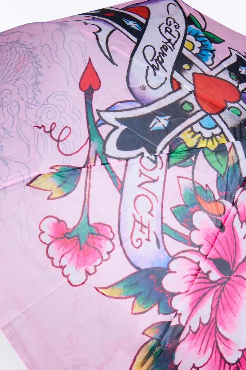 Ed Hardy Trust God Umbrella - Pink