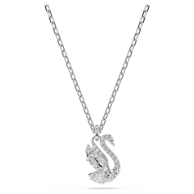 Pendentif Swarovski - Swan Pave - Blanc & Argenté