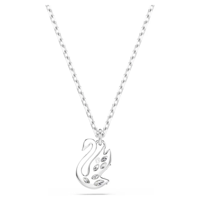 Pendentif Swarovski - Swan Pave - Blanc & Argenté