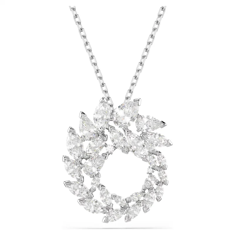 Pendentif Swarovski - Mesmera Glam - Circulaire - Blanc & Argenté