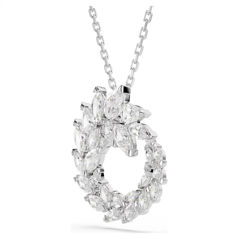 Pendentif Swarovski - Mesmera Glam - Circulaire - Blanc & Argenté
