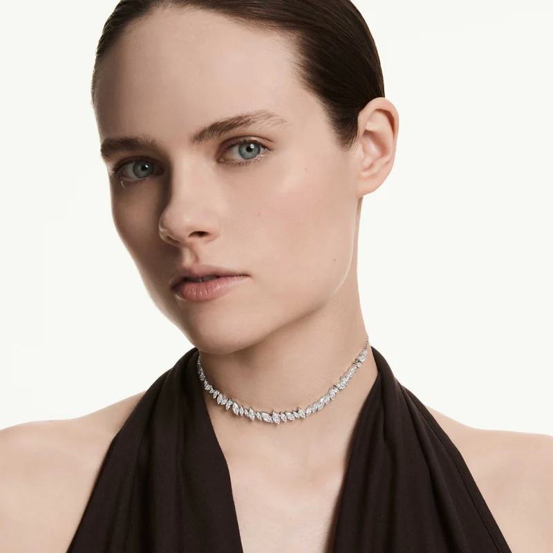 Collier Swarovski - Mesmera - Taille marquise - Ras-de-cou - Blanc & Argenté