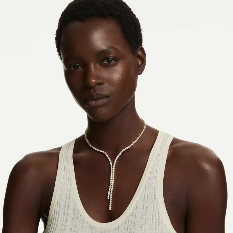 Collier Swarovski - Matrix - Taille ronde - Blanc & Doré