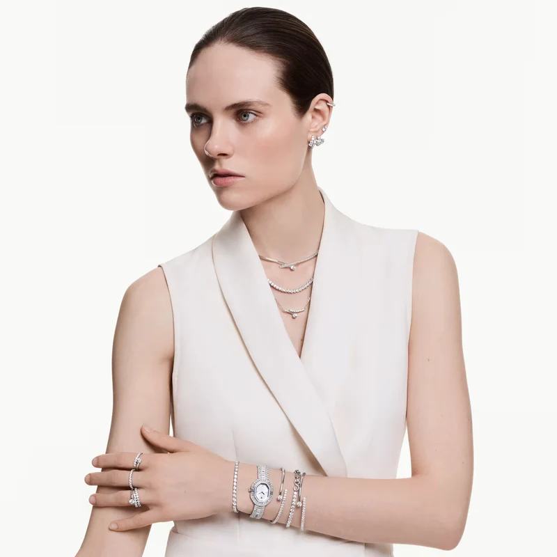Collier Swarovski - Matrix Crash - Blanc & Argenté