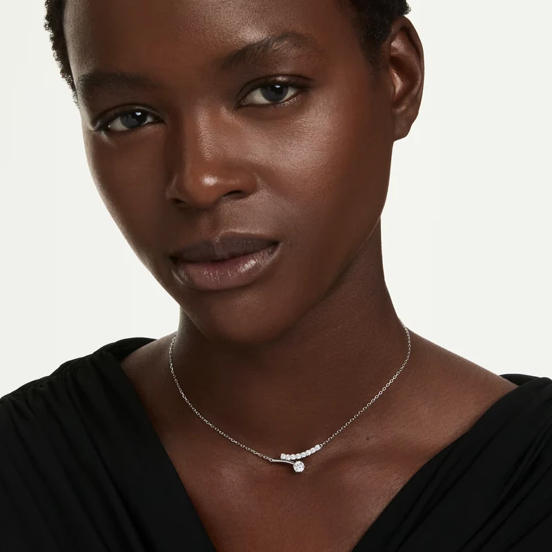 Collier Swarovski - Matrix Crash - Blanc & Argenté