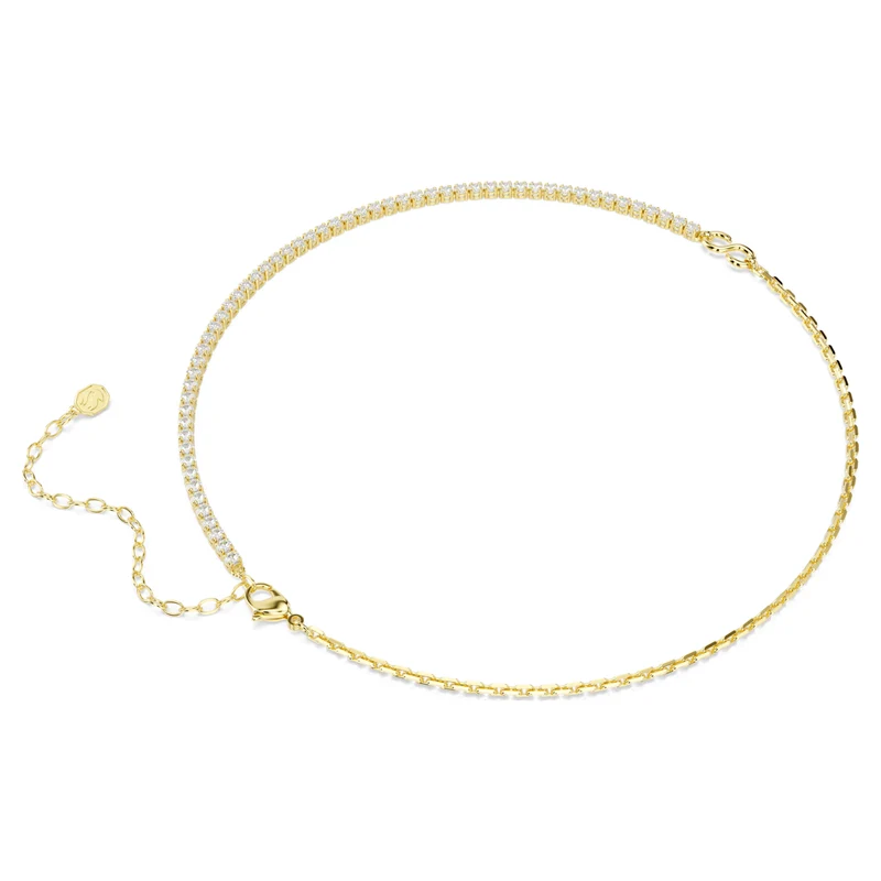 Collier Swarovski - Matrix - Taille ronde - Maillon en S - Blanc & Doré