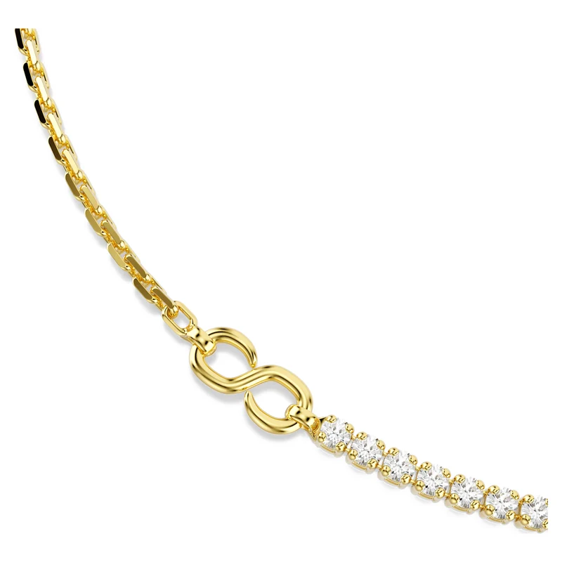Collier Swarovski - Matrix - Taille ronde - Maillon en S - Blanc & Doré