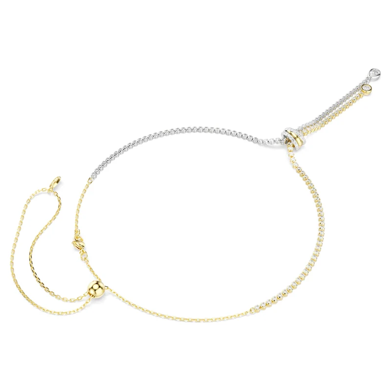 Collier Swarovski - Hyperbola - Taille ronde Nœud - Longueur ajustable - Blanc & Argenté