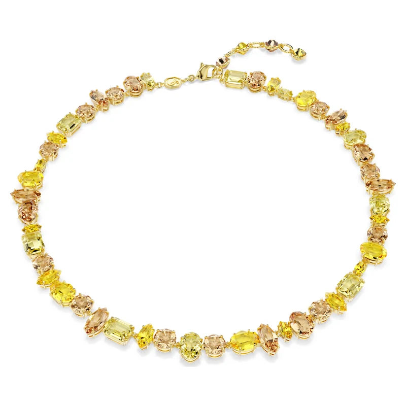 Collier Swarovski - Gema - Tailles variées - Jaune & Doré