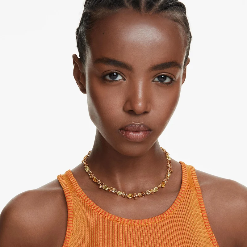 Collier Swarovski - Gema - Tailles variées - Jaune & Doré