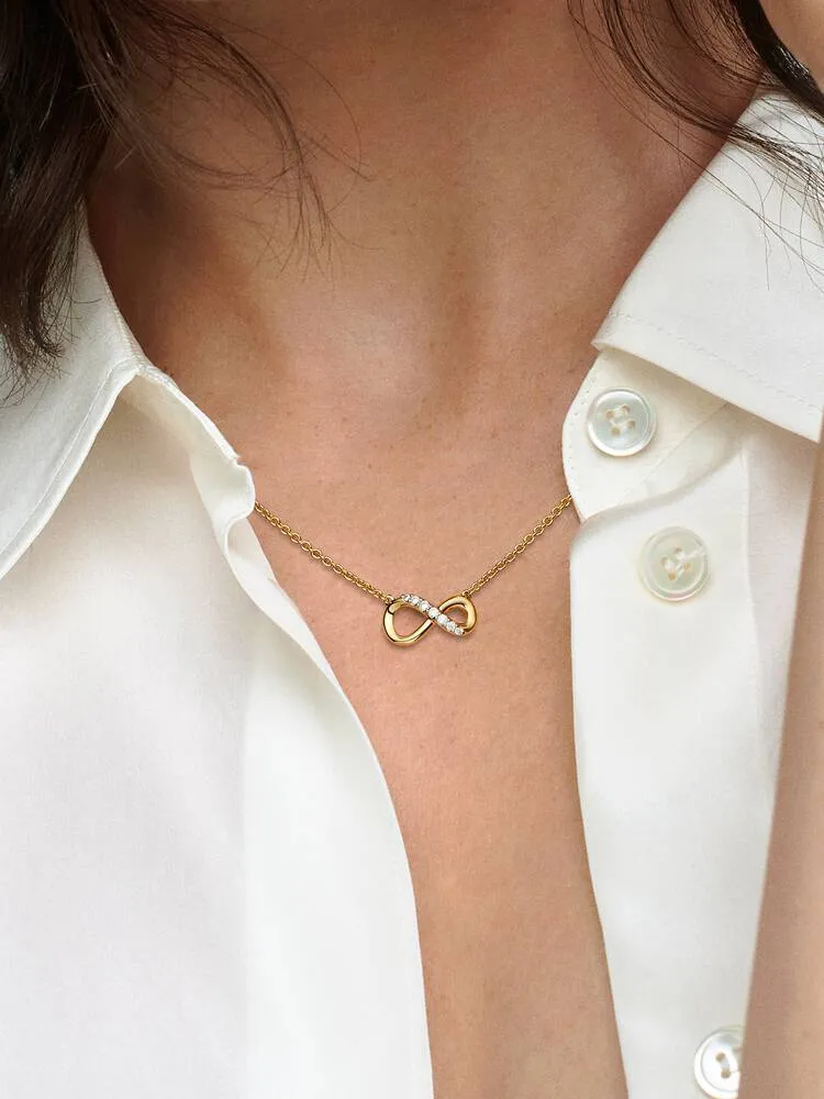 Collier Infini Scintillant Longueur Ajustable Doré | Pandora