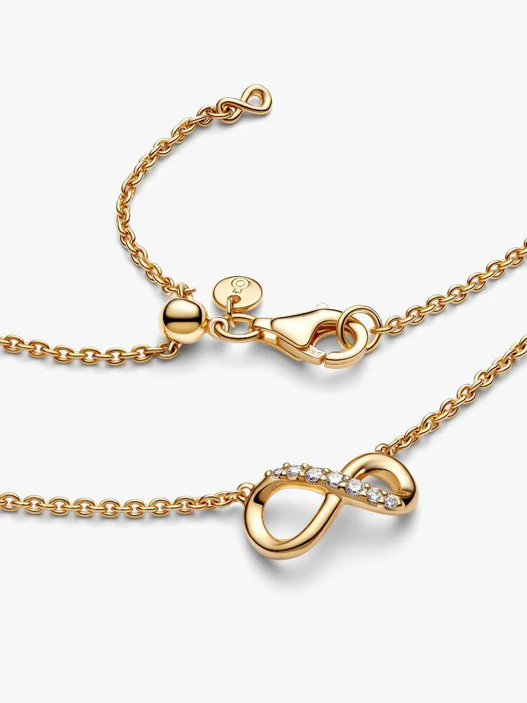 Collier Infini Scintillant Longueur Ajustable Doré | Pandora