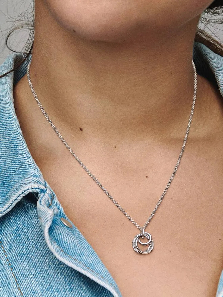 Collier à Pendentif Cercles Ma Famille Pour Toujours Argent | Pandora