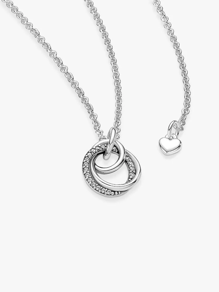 Collier à Pendentif Cercles Ma Famille Pour Toujours Argent | Pandora