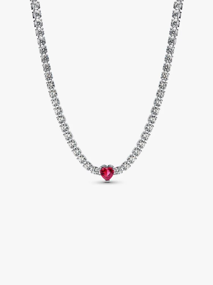 Collier Choker Cœur Halo Argent | Pandora