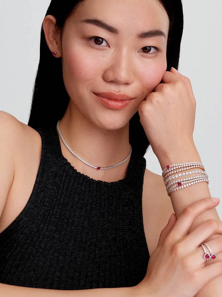 Collier Choker Cœur Halo Argent | Pandora
