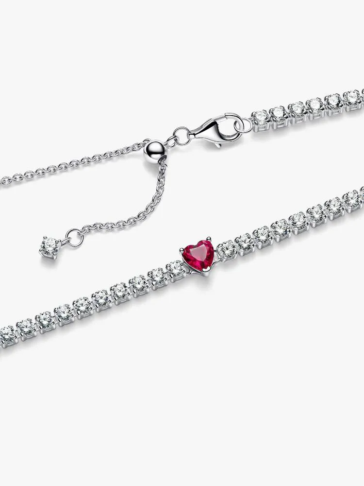 Collier Choker Cœur Halo Argent | Pandora