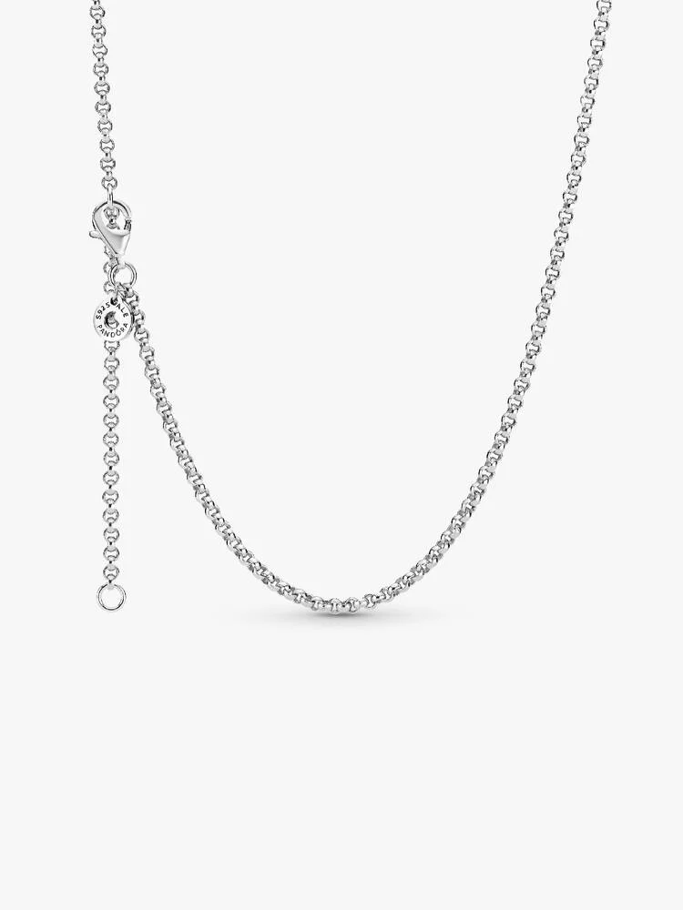 Collier Maille Jaseron Longueur Ajustable Argent | Pandora