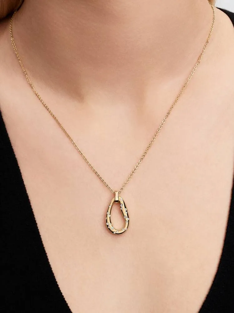 Collier Pendentif Serti de Forme Organique Doré | Pandora