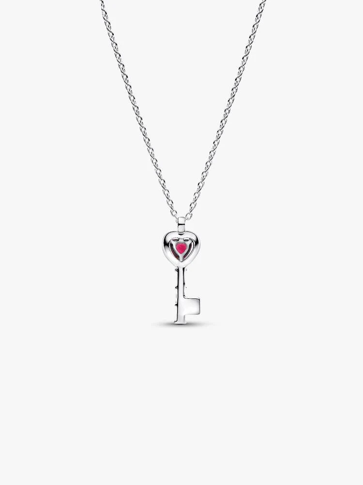 Collier Clé Cœur Surélevé Argent | Pandora