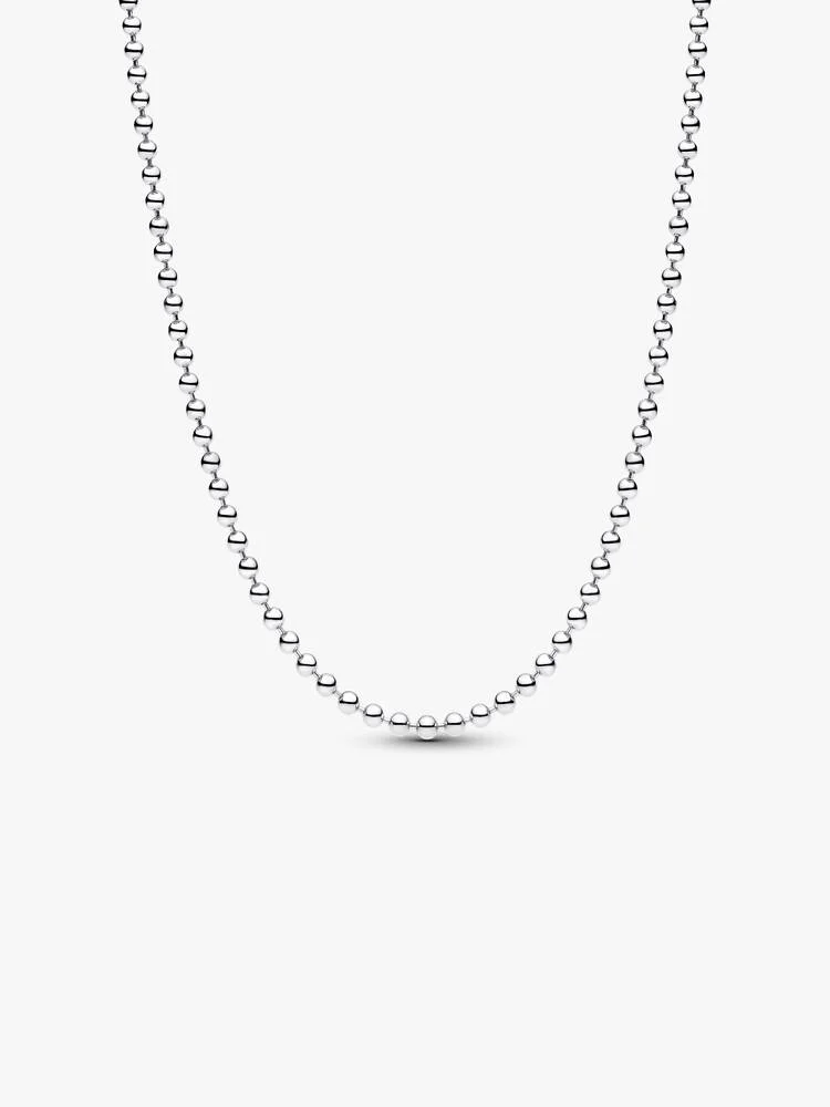 Collier Sphères Métalliques 70 cm Argent | Pandora