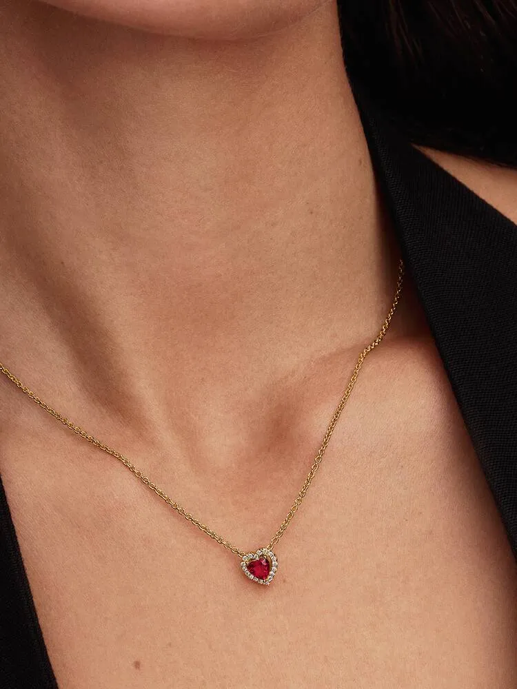 Collier Cœur Surélevé Doré | Pandora