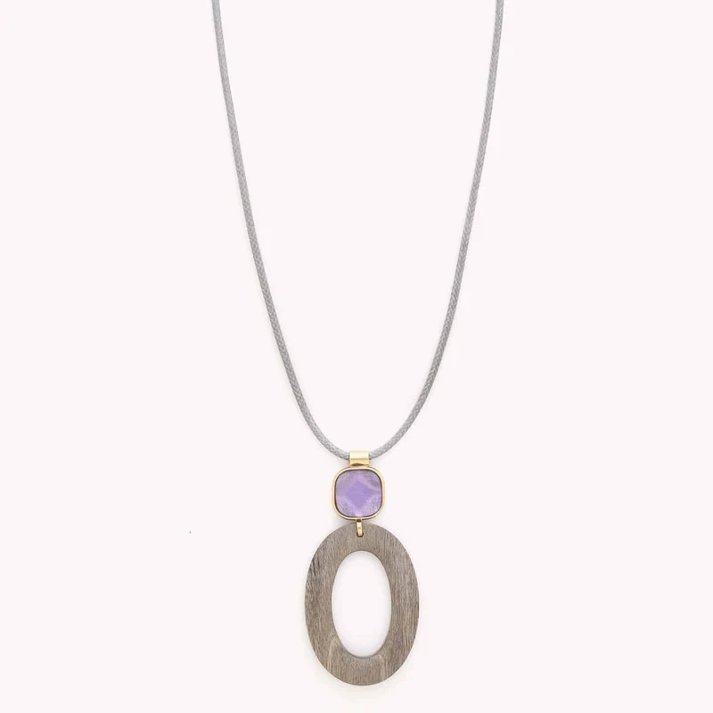 Collier Nature Bijoux Lavender Long Pendentif Anneau