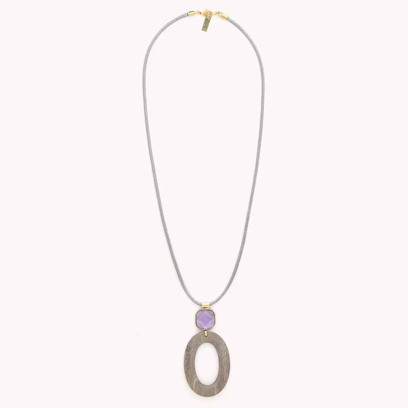 Collier Nature Bijoux Lavender Long Pendentif Anneau