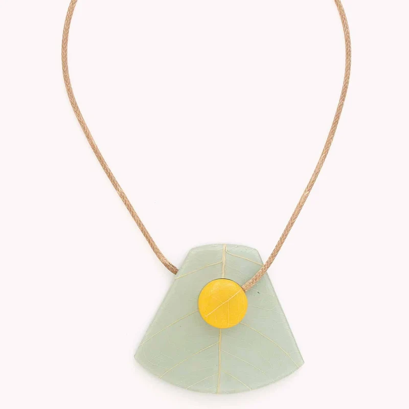Collier Nature Bijoux Rainbow Ficus Aimant Vert & Jaune