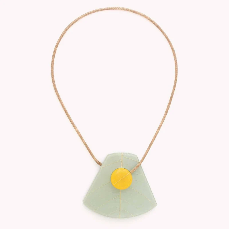 Collier Nature Bijoux Rainbow Ficus Aimant Vert & Jaune