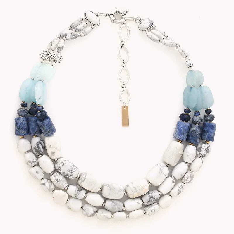 Collier Nature Bijoux Arctique Plastron 3 Rangs