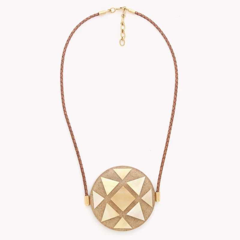 Collier Nature Bijoux Golden Hour Pendentif Rond