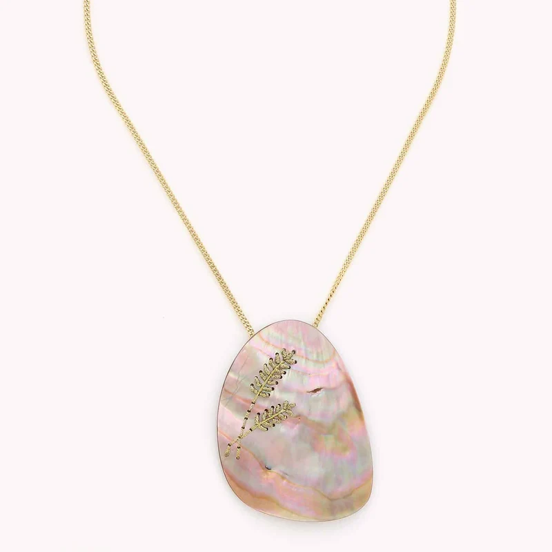 Collier Nature Bijoux Calliope Pendentif Nacre Brune