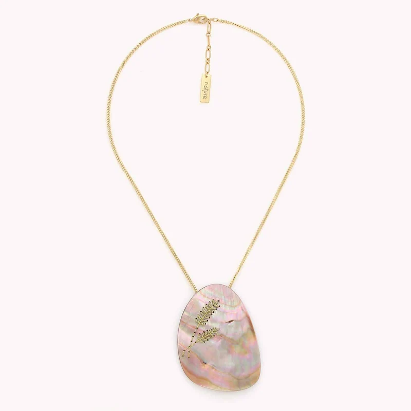 Collier Nature Bijoux Calliope Pendentif Nacre Brune
