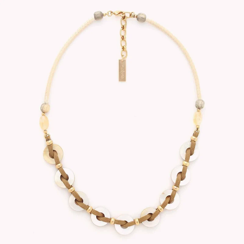 Collier Nature Bijoux Wabi Court Anneaux Nacre