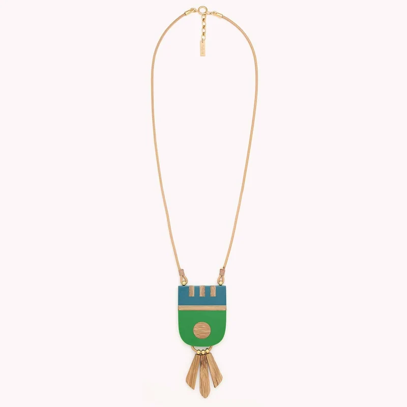 Collier Nature Bijoux Korubo Long Pendentif Bambou