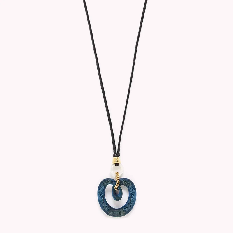 Collier Nature Bijoux Kinsley Long Pendentif Bleu