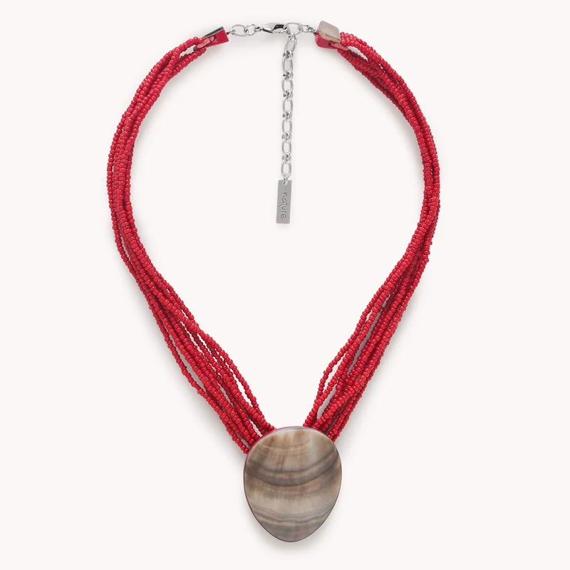 Collier Nature Bijoux Sumida Court Pendentif Nacre Noire