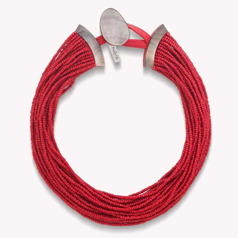 Collier Nature Bijoux Sumida Plastron Fermoir Bouton Nacre