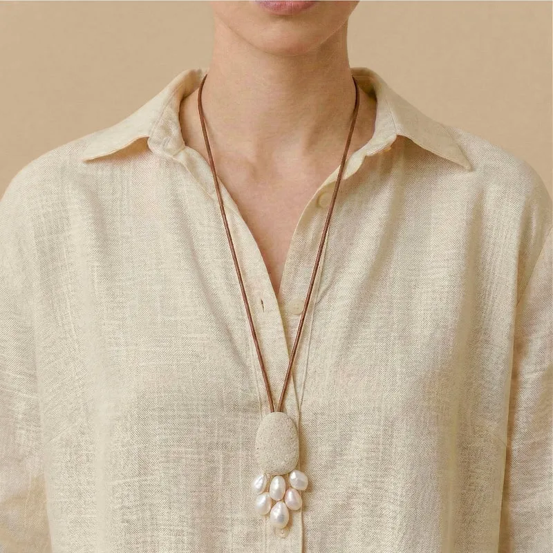 Collier Nature Bijoux Bora Bora Long Pendentif Multi Perles Baroques