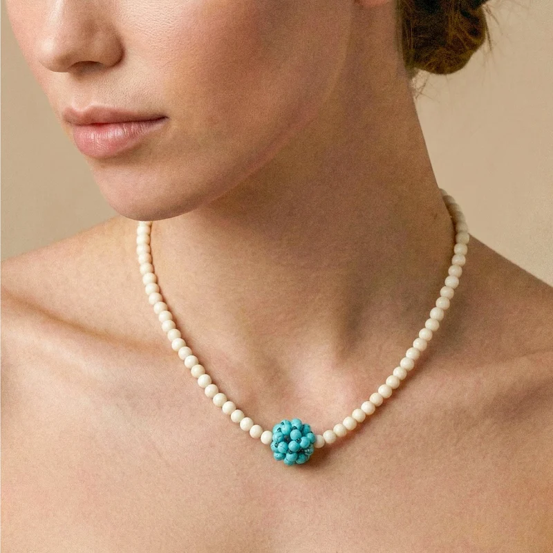 Collier Nature Bijoux Manitoba Boule Tissée