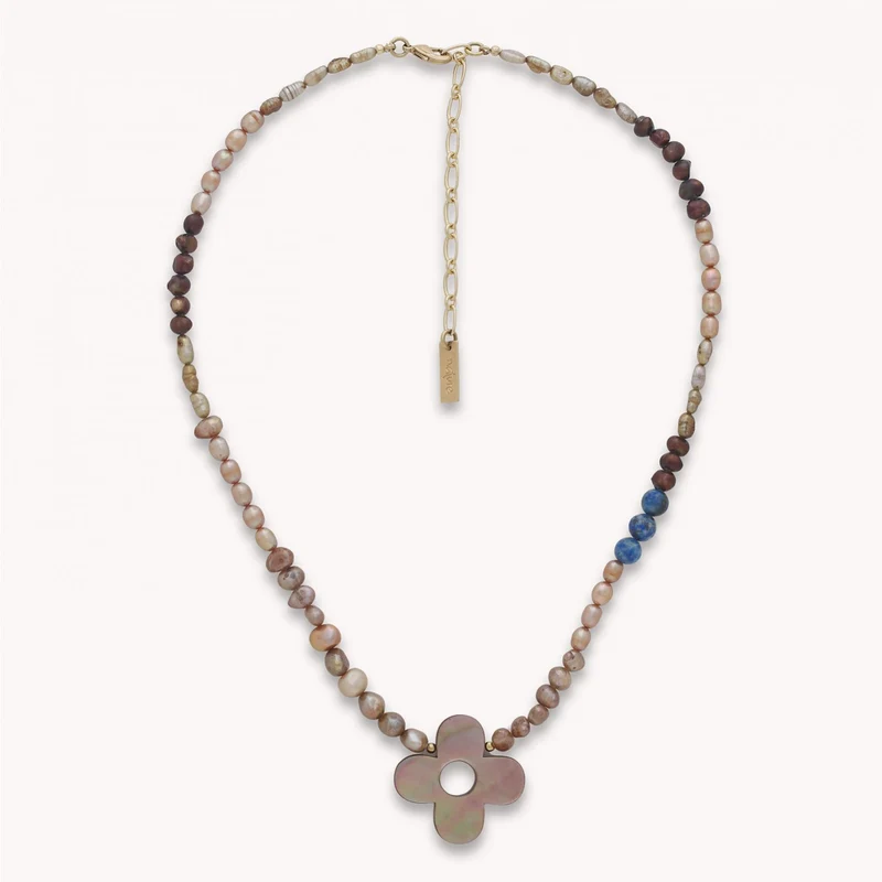 Collier Nature Bijoux Montmartre Simple Pendentif Nacre Brune
