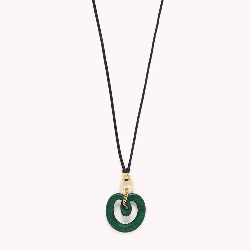 Collier Nature Bijoux Kinsley Long Pendentif Vert