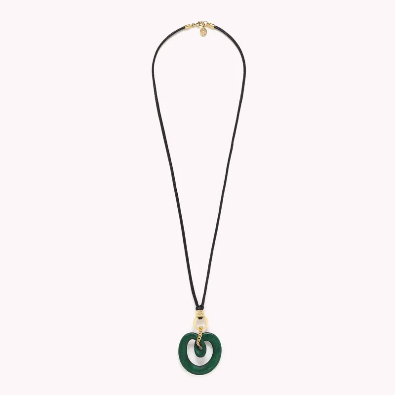 Collier Nature Bijoux Kinsley Long Pendentif Vert