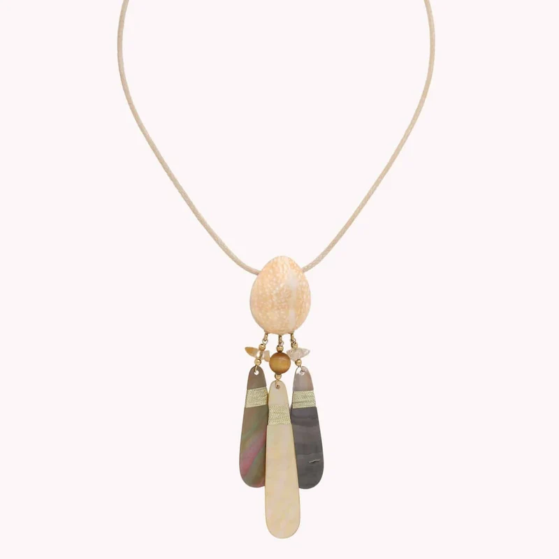 Collier Nature Bijoux Alegria Beach Pendentif 3 Éléments en Nacre
