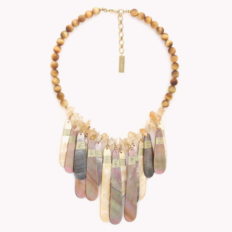 Collier Nature Bijoux Alegria Beach Plastron Multipampilles de Nacre