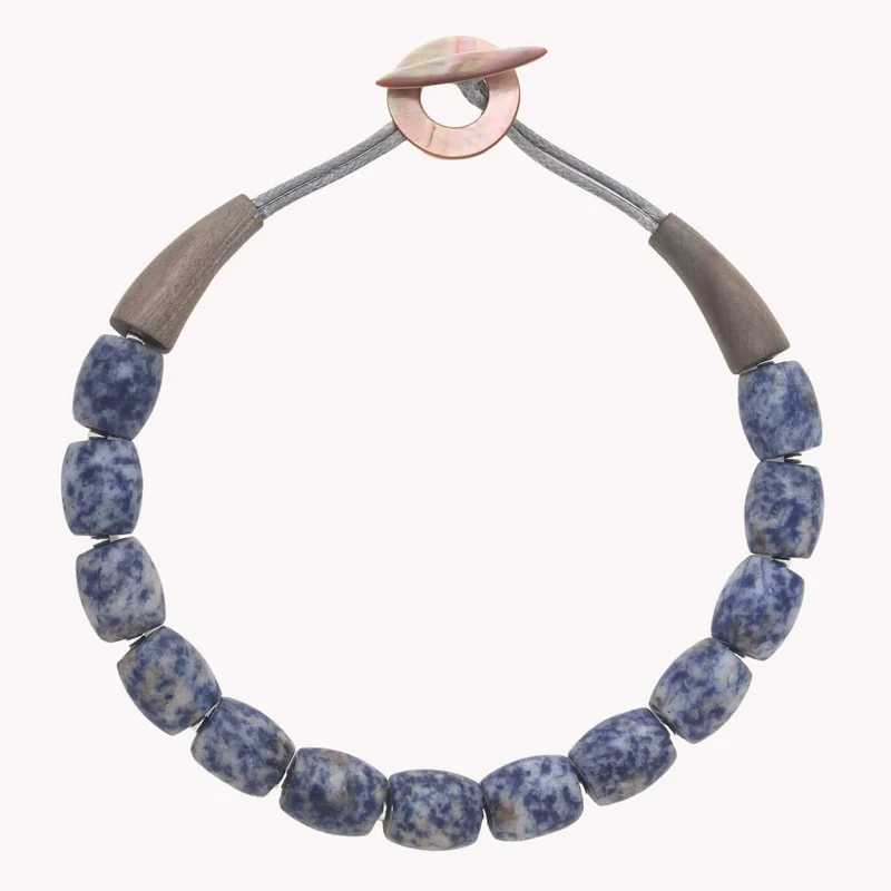 Collier Nature Bijoux Skala Court Fermoir Nacre Brune