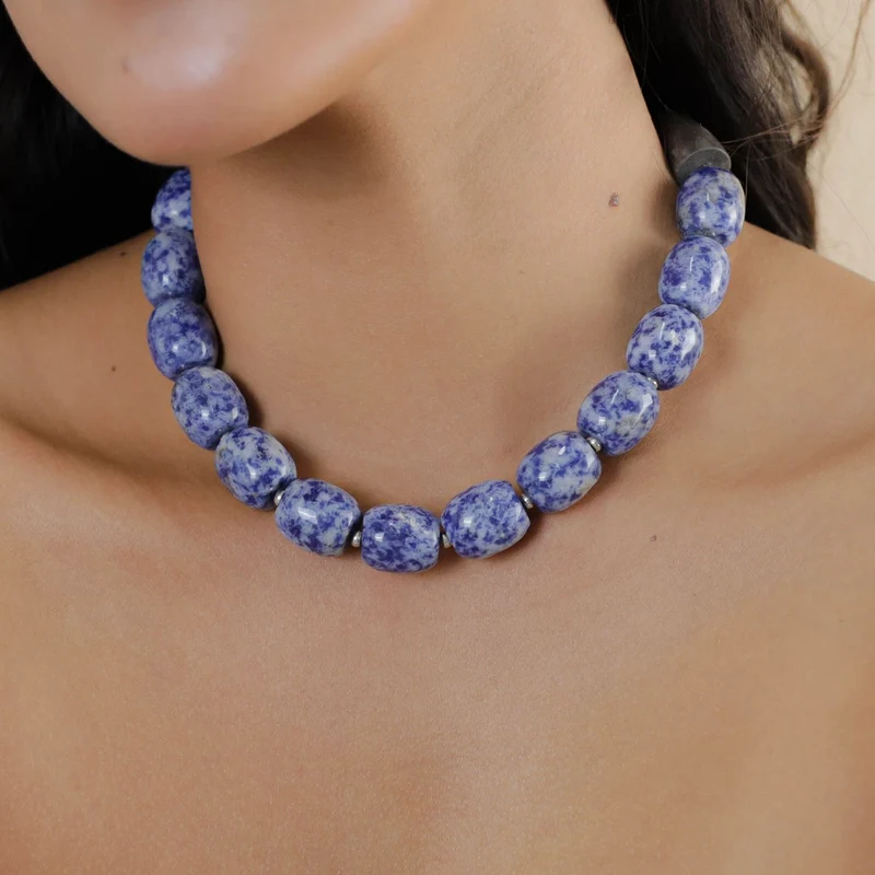 Collier Nature Bijoux Skala Court Fermoir Nacre Brune