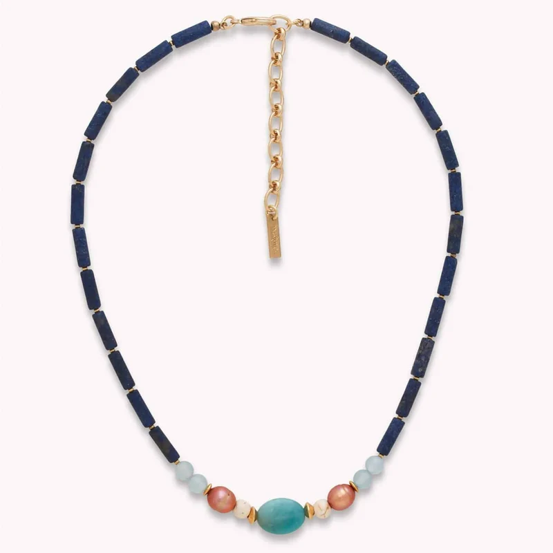 Collier Nature Bijoux Jungle Court Lapis et Amazonite